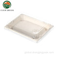 Pulp Biodegradable Sushi Container Disposable Sugarcane Bagasse Cuisine Food Plate Cutlery Set Factory